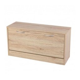 Meuble range chaussures 1 porte - Effet bois de Hêtre - Bois - l 80 x p 27 x h 42 cm - Livraison
