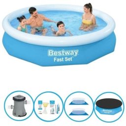 Bestway - Piscine Fast Set - Avec des accessoires - 305x66 cm - Bleu