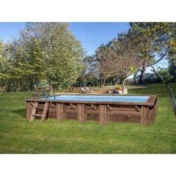 GRÉ - Piscine bois mango 6,18 x 3,20m x H:1,30m - Bâche été + bâche hiver offertes