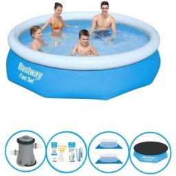 Bestway - Piscine Fast Set - Avec des accessoires - 305x76 cm - Bleu