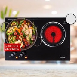 Klarstein - Plaque de cuisson double ramsey - 2400w - 11 niveaux - vitrocéramique - noir - Noir