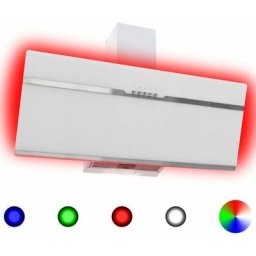 Vidaxl - Hotte avec led rvb 90 cm Acier inoxydable et verre trempé Blanc
