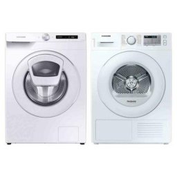 Pack Samsung Lave-linge frontal 9kg 1400trs/min + Sèche-linge pompe à chaleur 8kg - Blanc