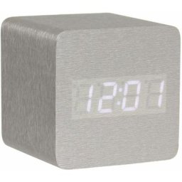 Petit Réveil cube Led en bois lasuré