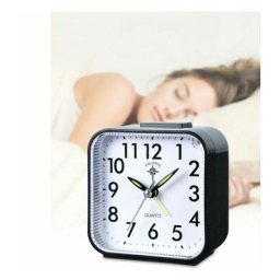 Petit réveil analogique à piles, silencieux, sans tic-tac, éclairé à la demande et snooze, bip