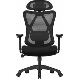 Songmics - Chaise de Bureau en Toile, Fauteuil d'Ordinateur, Siège Ergonomique, Support Lombaire