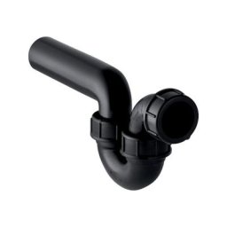 Pe Siphon 50cm avec tuyau mural polyethylène Noir - Noir - Geberit