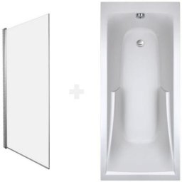 Pack baignoire droite 150 X 70 JACOB DELAFON Corvette + pare bain chromé
