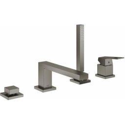 Grohe - Eurocube - Mitigeur au bord de baignoire, installation 4 trous, Hard Graphite brossé
