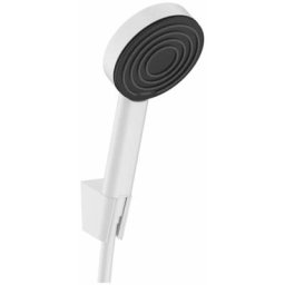 Hansgrohe - Pulsify - Set de pommeau de douche, 1 jet, support et flexible de 1250 mm, blanc mat