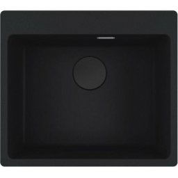 Maris mrg 610-54 Evier à encastrer 59x50cm, avec bonde et siphon gain de place, en Fragranit+, Noir