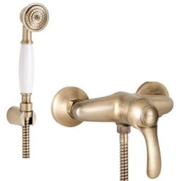 Mitigeur de douche externe avec set de douche design rétro Artis, collection Epoca Bronzo