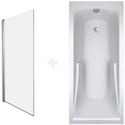 Pack baignoire droite 160 x 70 Jacob Delafon Corvette + pare bain chromé