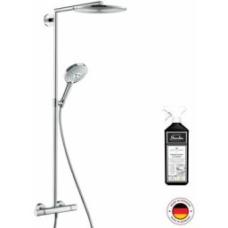 Colonne de douche thermostatique HANSGROHE Raindance S 300 chromé, sans accessoire, Avec nettoyant