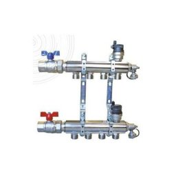 Ayor - Kit Collecteur Radiateur Prémonté somatherm en Laiton Chromé 4 Circuits Mâle 3/4 ek