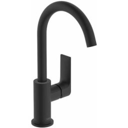 Hansgrohe - Rebris e - Mitigeur de lavabo avec vidage et bec orientable, noir mat 72576670