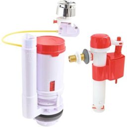Somatherm - Pack mécanisme wc câble double chasse + Robinet flotteur alimentation réversible - blanc