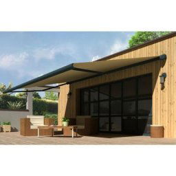 Store banne Coffre intégral protect led smart Gris Anthracite 4x3,5m Motorisé à télécommande +