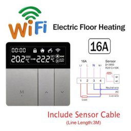 Thermostat WiFi intelligent 100-220 v 16A chauffage electrique au sol trv Telecommande vocale par