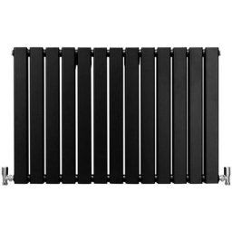 Radiateur Plat Mural 60 x 91 cm Noir Mat Pour Salle de Bain, Cuisine, Maison Moderne Design