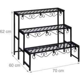 Escalier fleurs rectangle étagère plantes support métal banc jardin 3 niveaux pour plantes 3 étages