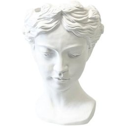 Cache pot visage féminin blanc