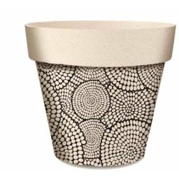 Cache pot cercles à pois en bambou