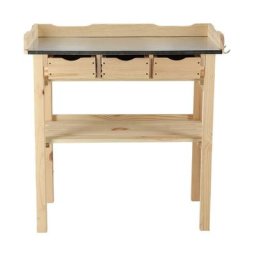 Table à rempoter 3 tiroirs bois et zinc - Bois
