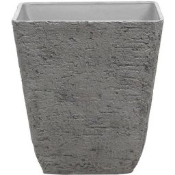Cache-pot Gris en Polyrésine 49x49x53 cm Effet Pierre Bac à Fleurs Extérieur Delos - Gris