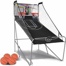 Relax4life - Panier de Basketball Pliable Électronique avec 1 Panneau d'Affichage, 2 Paniers, 4
