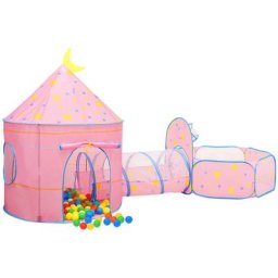 Tente de jeu pour enfants avec 250 balles Rose 301x120x128 cm Vidaxl Multicolore