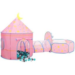 Tente de jeu pour enfants avec 250 balles Rose 301x120x128 cm