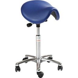 Tabouret Vérin À Gaz-medium Dalton Imitation Cuir Bleu - Global