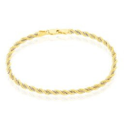 Bracelet Corde Et Venitienne Or Bicolore