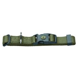 Collier HUNTER London, vert olive pour chien - Vario Basic taille M : tour de cou 30-46 cm, l 1,5 cm