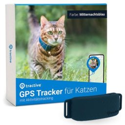Traceur Tractive IKATI GPS avec collier, bleu nuit, pour chat