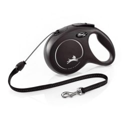Laisse-cordon flexi New Classic M (8 m), noir pour chien - laisse flexi New Classic taille M, noir, 8 m