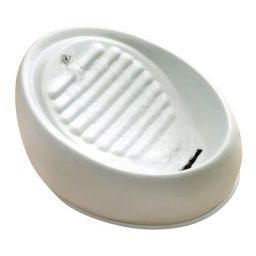Fontaine à eau (1,5L) blanche Lucky-Kitty en céramique, pour chat et petit chien