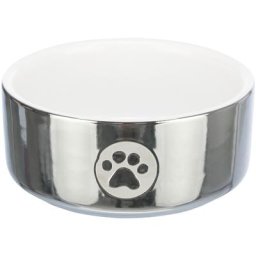Gamelle Trixie en céramique, motif de patte pour chien et chat - capacité : 300 mL - 12 cm de diamètre