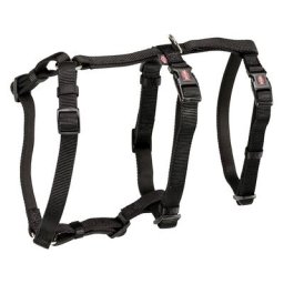 Harnais Trixie Panic Stay noir pour chien - taille S-M : tour de poitrail 40-65 cm, l 1,5 cm