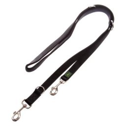 Laisse doublée Hunter, noir L 200 x l 2,5 cm - pour chien