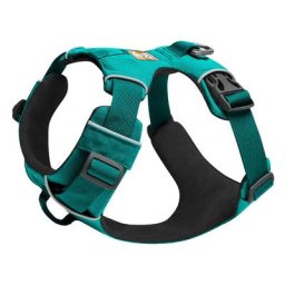 Harnais Ruffwear Front Range turquoise, gris pétrole pour chien - taille S : tour de poitrail 56 - 69 cm, l 24 mm