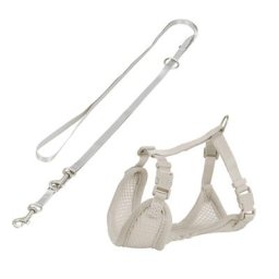 Harnais souple Trixie Junior avec laisse 26-34 cm/1 cm, 200 cm, gris clair - pour chien