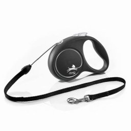 Laisse-cordon flexi Black Design (5 m), noir pour chien - taille S : jusqu'à 12 kg