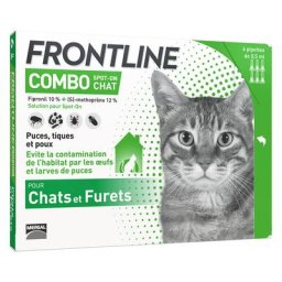 6 x Combo Frontline® Spot-on Chat - 6 pipettes contre puces, tiques et poux