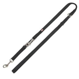 Laisse réglable Trixie Premium noire pour chien - taille XS–S : L 2 m x l 1,5 cm