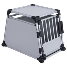 Cage Taille L transport pour chien aluminium gris clair l63 P90 H65 cm Trixie - Cage pour Chien