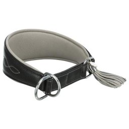 Collier pour lévrier Trixie Active Comfort noir/gris - taille S-M : tour de cou 33-42 cm, l 6 cm
