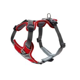 Harnais HUNTER Divo, rouge/gris taille S-M tour de poitrail 52-68 cm - pour chien