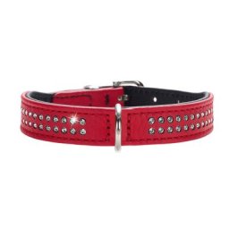 Collier HUNTER Diamond Petit rouge/noir pour chiot et petit chien - taille 27 : tour de cou 20-24 cm, l 1,6 cm